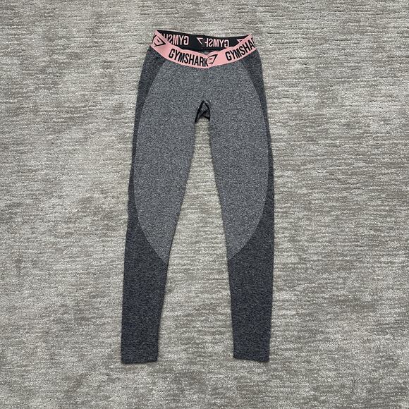 Gymshark Leggings Womens Small Gray Pink Flex ContourSeamless Workout Athletic - Picture 1 of 11
